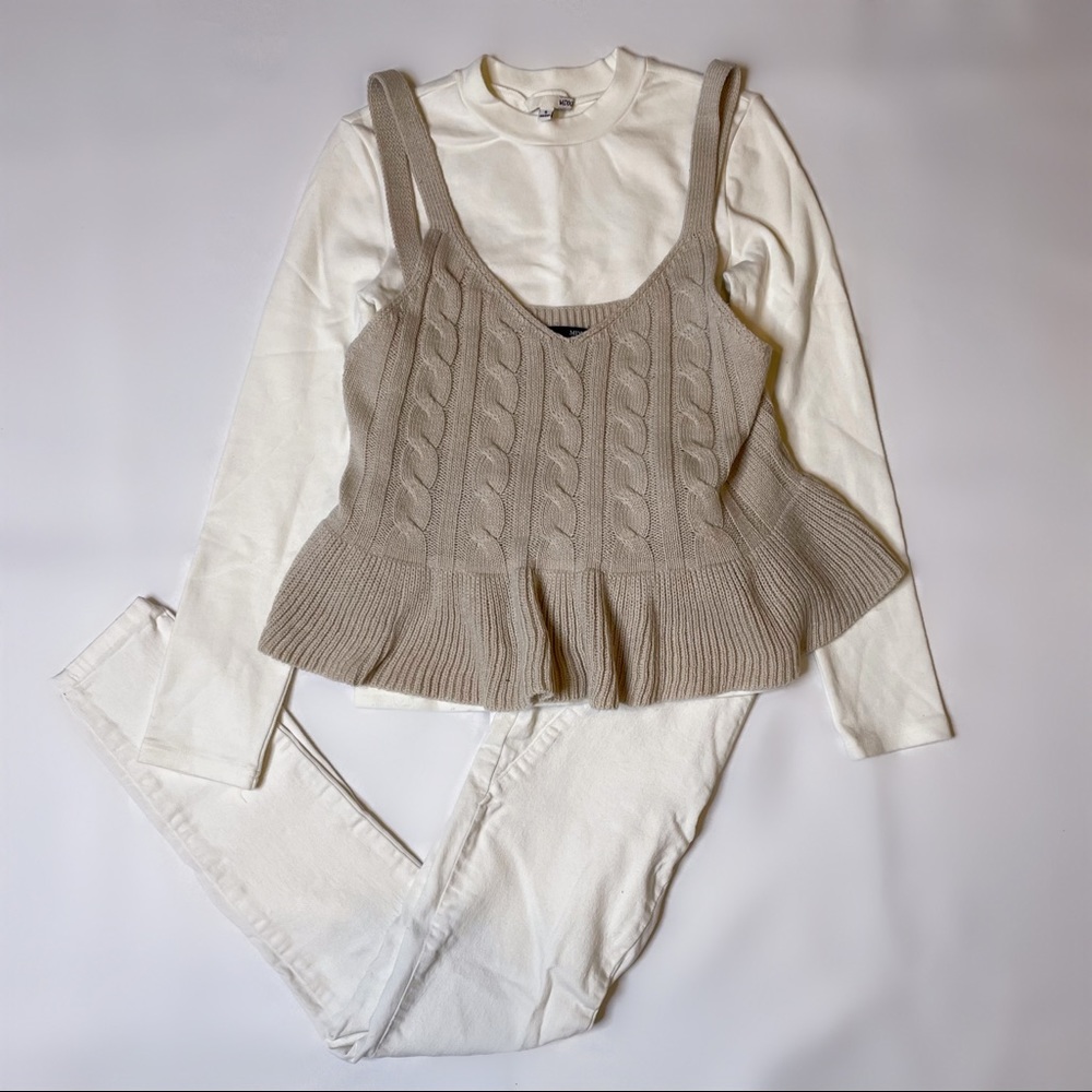 Korean Two Piece Layered Knit Top - Size S